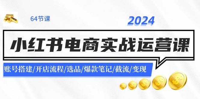 2024小红书电商实战运营课：账号搭建/开店流程/选品/爆款笔记/截流/变现-云峥科技网