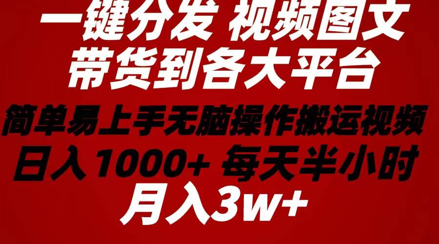 2024年 一键分发带货图文视频  简单易上手 无脑赚收益 每天半小时日入1...-云峥科技网