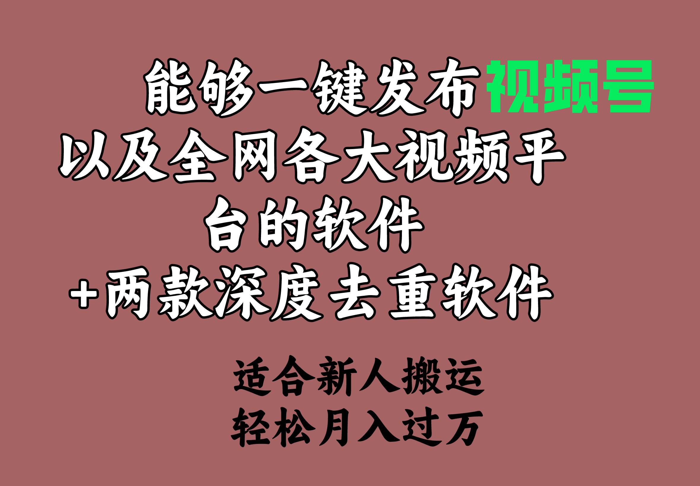能够一键发布视频号以及全网各大视频平台的软件+两款深度去重软件 适合...-云峥科技网