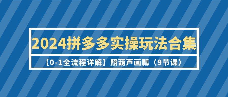 2024拼多多实操玩法合集【0-1全流程详解】照葫芦画瓢（9节课）-云峥科技网