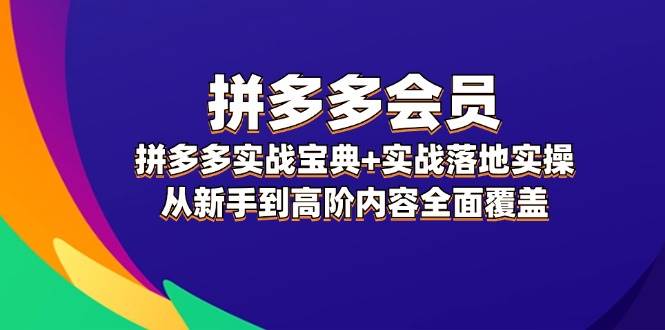 拼多多 会员，拼多多实战宝典+实战落地实操，从新手到高阶内容全面覆盖-云峥科技网