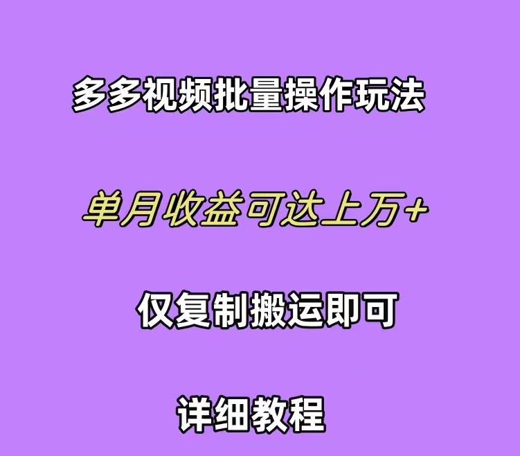 拼多多视频带货快速过爆款选品教程 每天轻轻松松赚取三位数佣金 小白必...-云峥科技网
