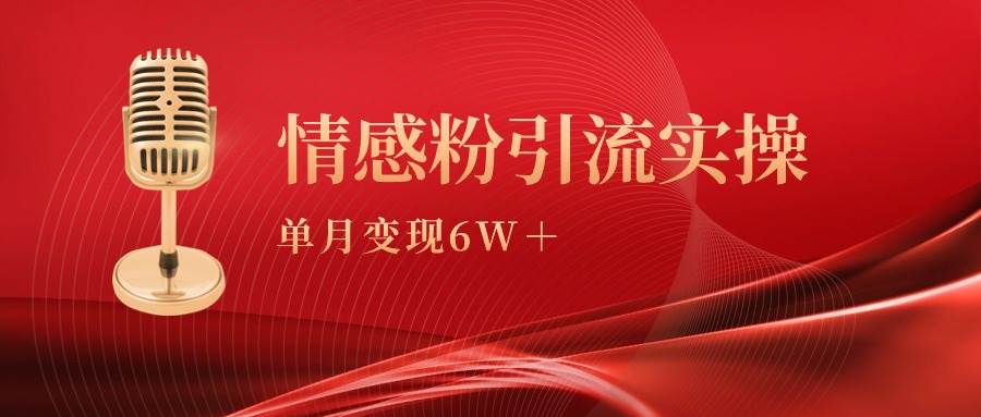 单月变现6w+，情感粉引流变现实操课-云峥科技网
