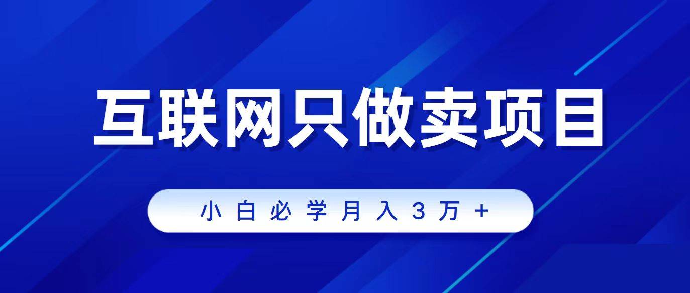 互联网的尽头就是卖项目，被割过韭菜的兄弟们必看！轻松月入三万以上！-云峥科技网