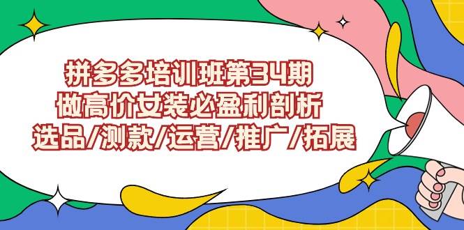 拼多多培训班第34期：做高价女装必盈利剖析  选品/测款/运营/推广/拓展-云峥科技网
