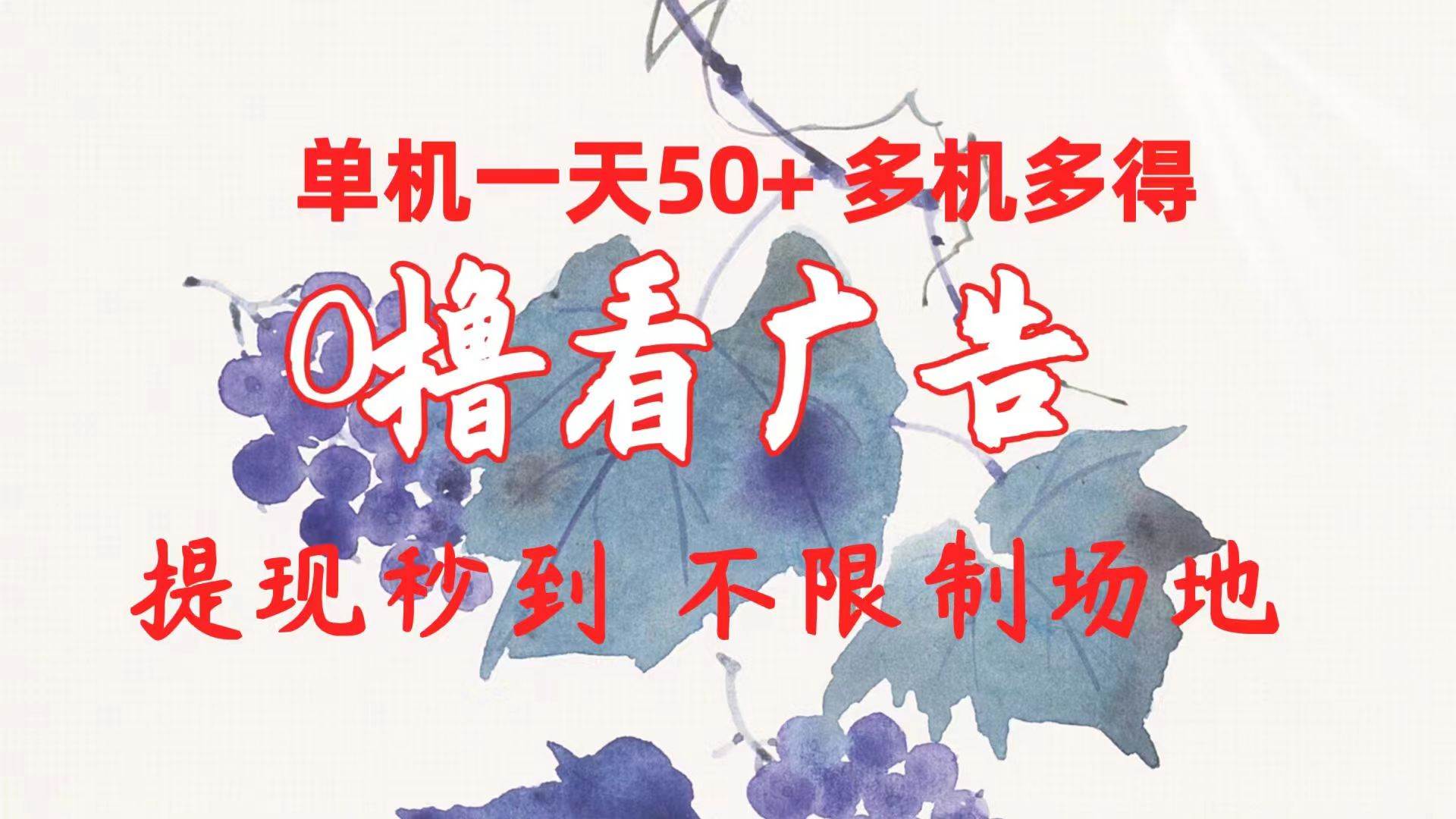 0撸看广告 单机一天50+多机多得 提现秒到 不限制场地操作-云峥科技网