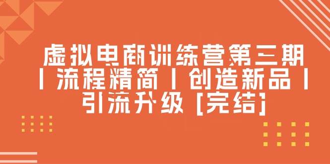 虚拟电商训练营第三期丨流程精简丨创造新品丨引流升级 [完结]-云峥科技网