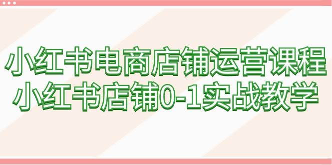 小红书电商店铺运营课程，小红书店铺0-1实战教学（60节课）-云峥科技网
