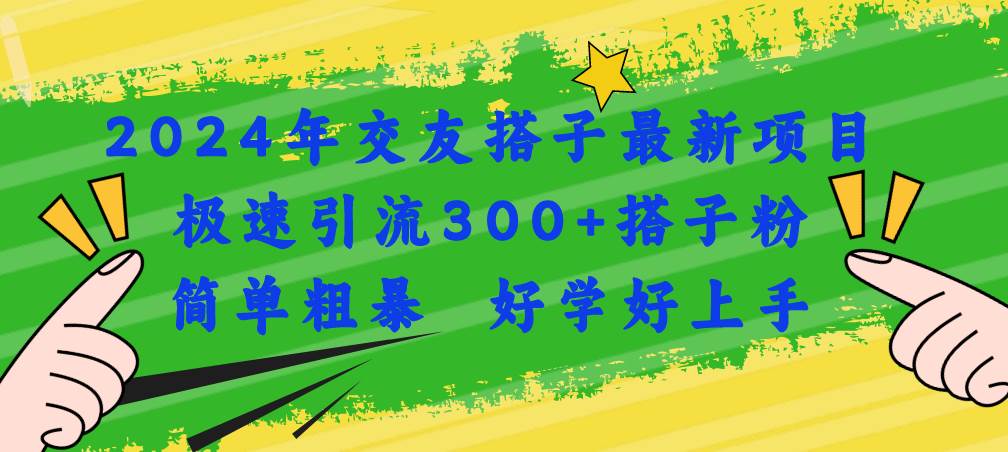 2024年交友搭子最新项目，极速引流300+搭子粉，简单粗暴，好学好上手-云峥科技网