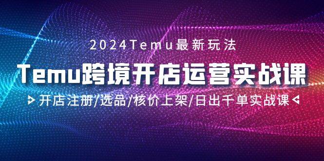 2024Temu跨境开店运营实战课，开店注册/选品/核价上架/日出千单实战课-云峥科技网