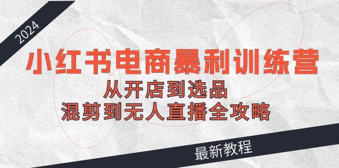 2024小红书电商暴利训练营：从开店到选品，混剪到无人直播全攻略-云峥科技网