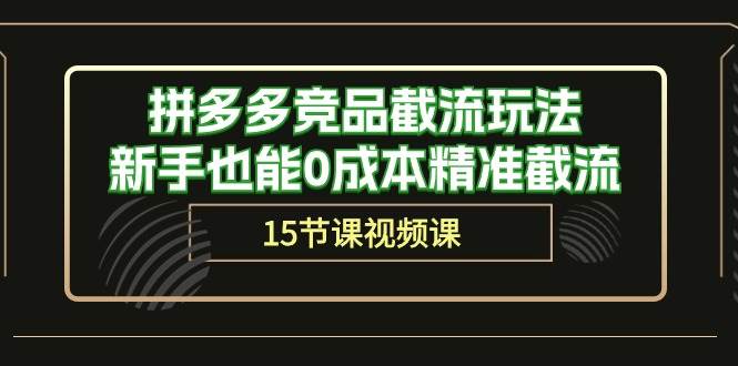拼多多竞品截流玩法，新手也能0成本精准截流（15节课）-云峥科技网