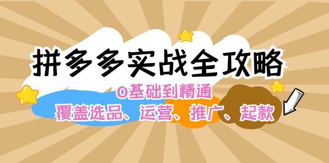 拼多多实战全攻略：0基础到精通，覆盖选品、运营、推广、起款-云峥科技网
