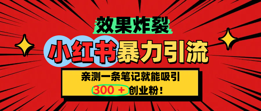 小红书炸裂玩法，亲测一条笔记就能吸引300+精准创业粉！-云峥科技网