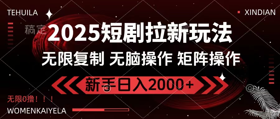 2025短剧拉新玩法，无需注册登录，无限0撸，无脑批量操作日入2000+-云峥科技网