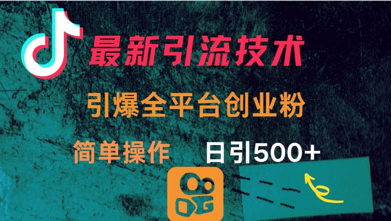 最新引流方法，引爆全平台创业粉操作简单，日引300＋-云峥科技网