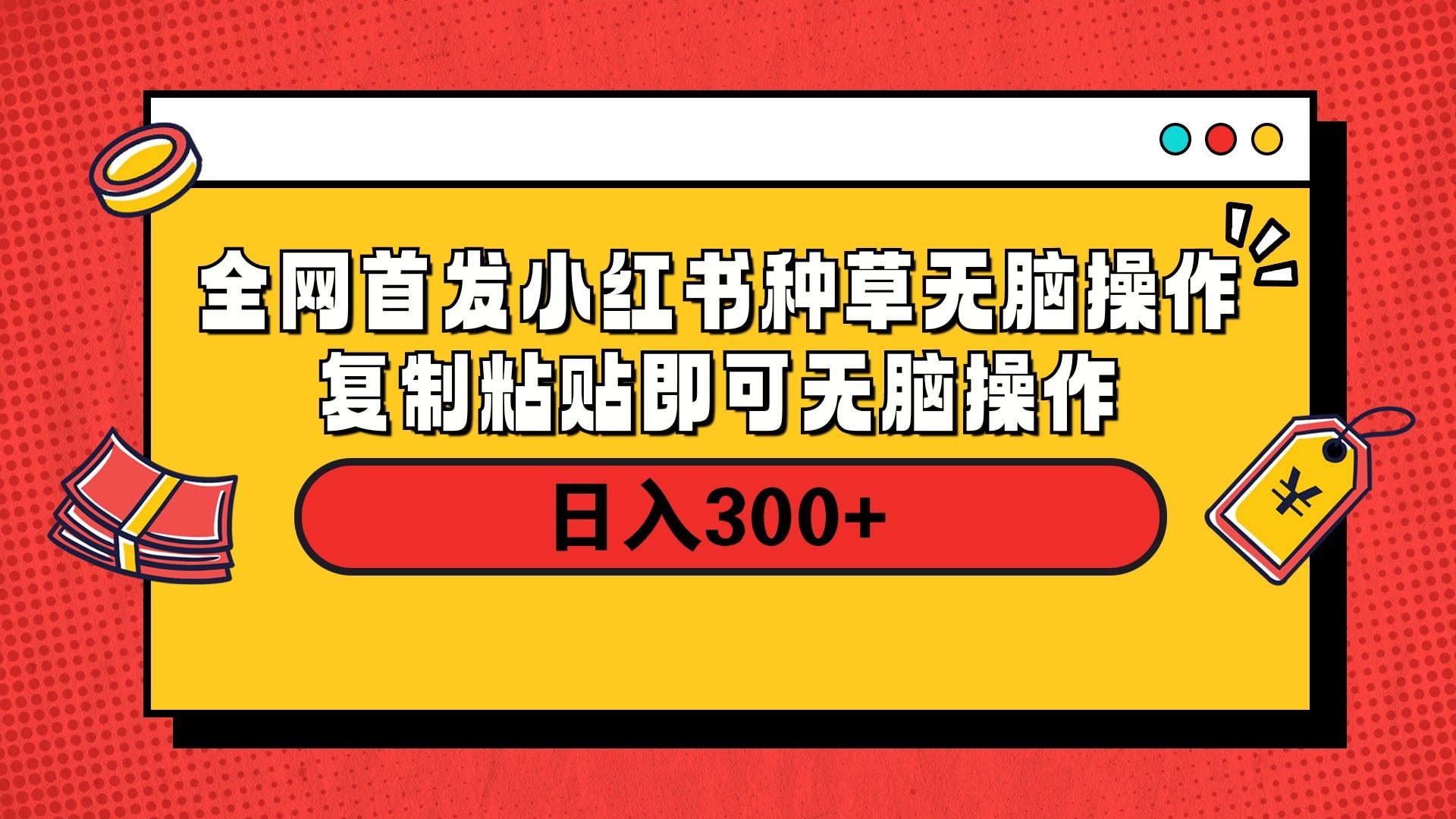 全网首发 小红书种草无脑操作复制黏贴即可 轻松日入300+-云峥科技网