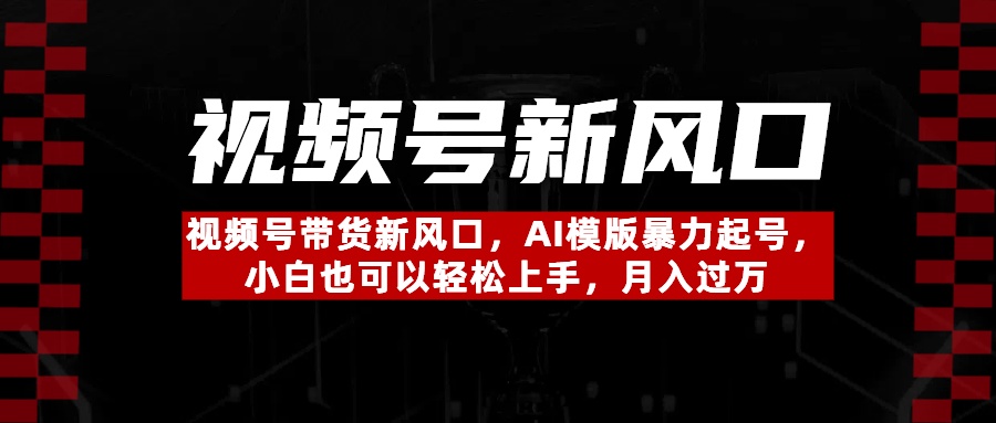 视频号带货新风口，AI模版暴力起号，小白也可以轻松上手，月入过万-云峥科技网