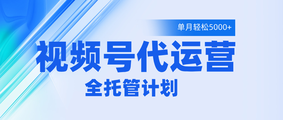 视频号代运营2.0，全程托管招募，单月轻松变现5000+-云峥科技网