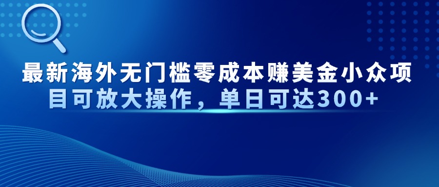 最新海外无门槛美金小众项目可放大操作，单日可达300+-云峥科技网
