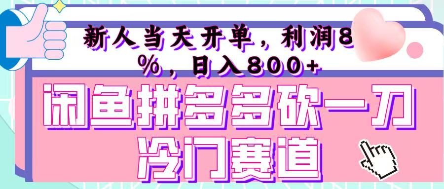 咸鱼拼夕夕砍一刀冷门暴力赛道，新人当天开单，利润百分之八十，日入 800+-云峥科技网
