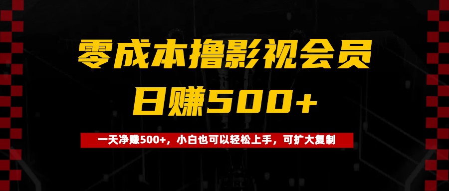 0成本撸影视会员，一天净赚500+，小白也可以轻松上手，可扩大复制-云峥科技网