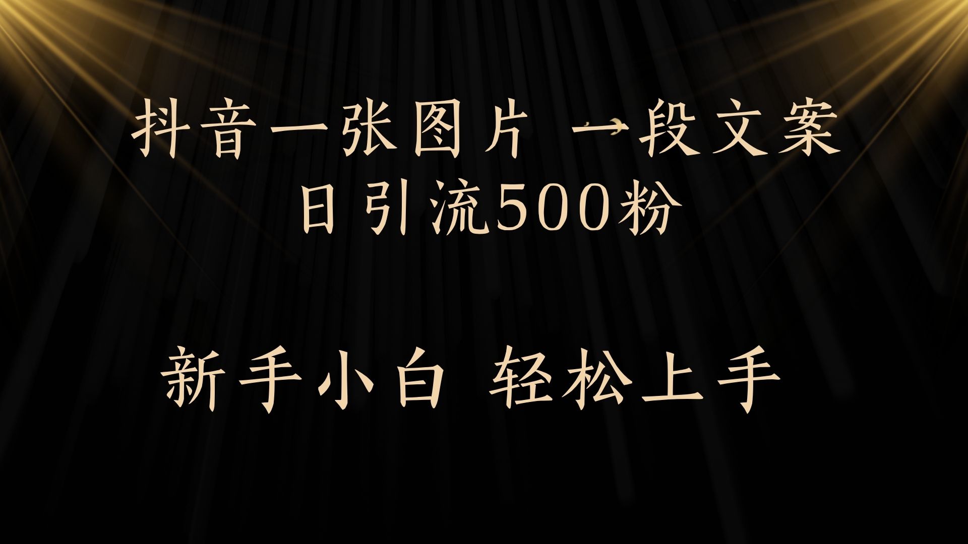 每天2分钟，抖音一张图片 一段文案日引流500粉-云峥科技网