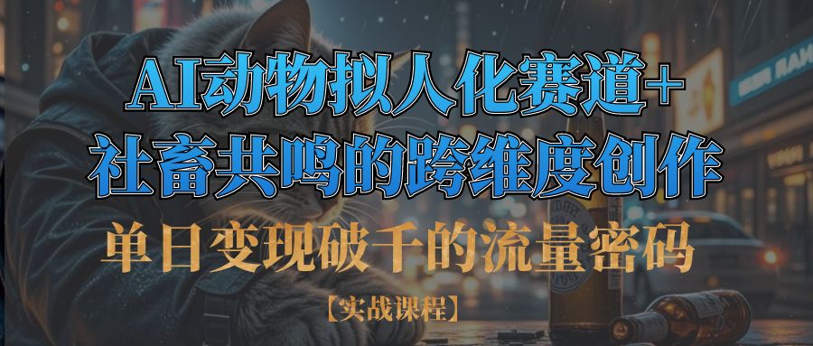 单日变现破千的流量密码,AI动物拟人化赛道+社畜共鸣的跨维度创作-云峥科技网