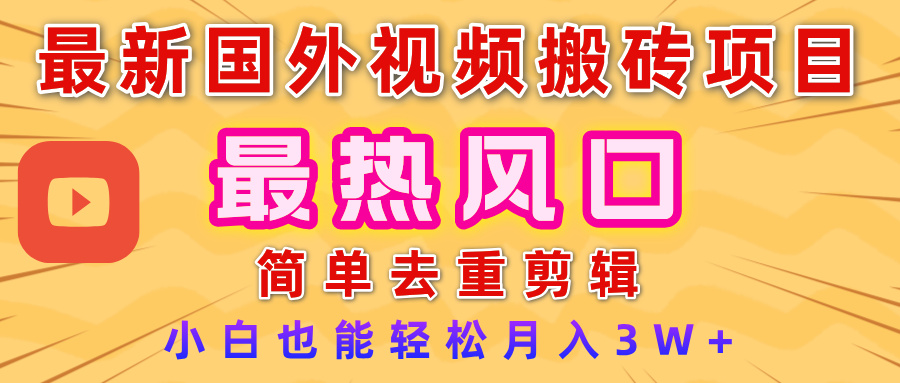 2025最新热门风口，国外视频搬砖项目，简单去重剪辑，小白也能轻松月入3W+-云峥科技网