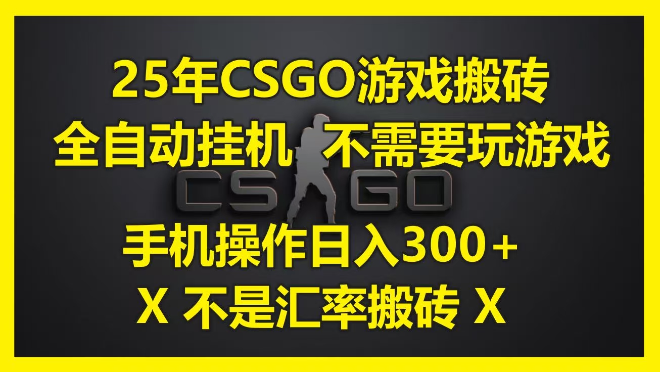 25年CSGO游戏搬砖，全自动挂机，不需要玩游戏，手机操作日入300+。(不是汇率搬砖)-云峥科技网