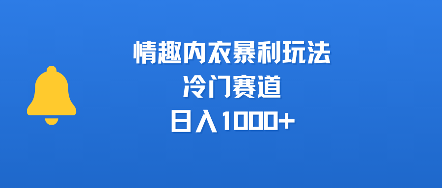 情趣内衣暴利玩法，冷门赛道，日入1000+-云峥科技网