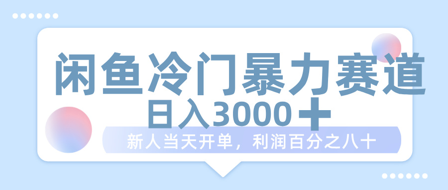 闲鱼冷门暴力赛道，一单 80%利润，新人轻松日入 1000+-云峥科技网