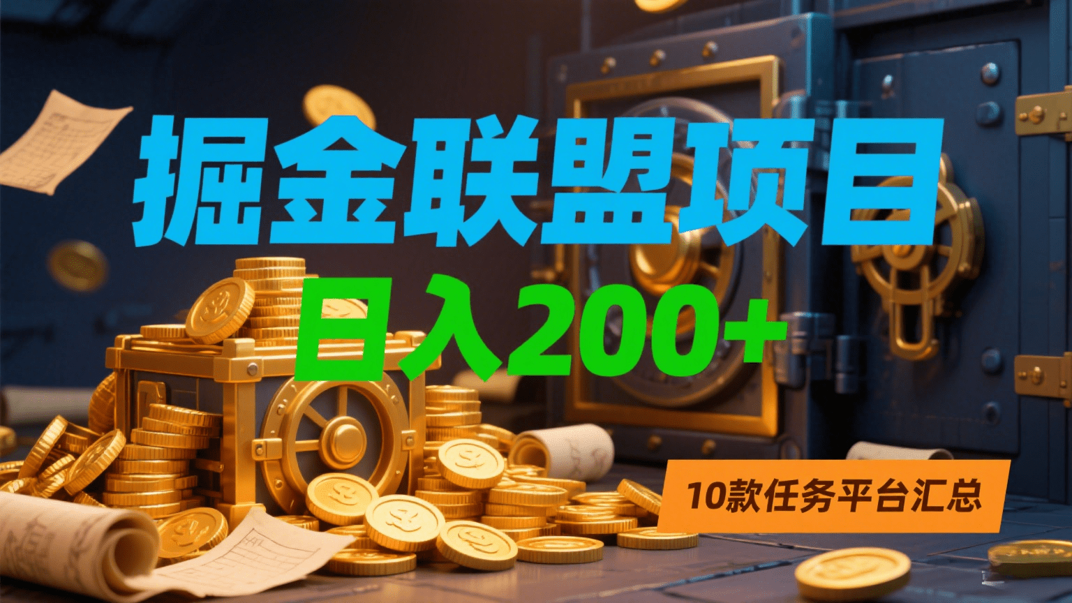 掘金联盟项目，日入200+，10款任务平台汇总-云峥科技网
