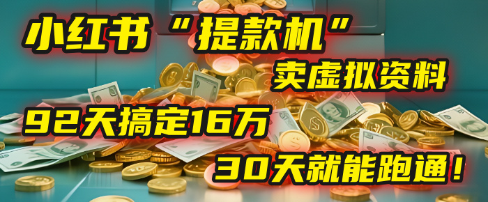 2025年，我发现一个小红书“提款机”：靠卖虚拟资料，92天搞定16万，这个模式30天就能跑通！-云峥科技网