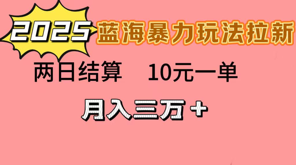 蓝海暴力拉新项目，10元一单，两日结算，月入3w➕-云峥科技网