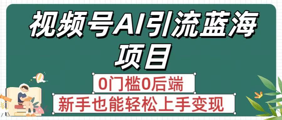 疯传！视频号AI引流蓝海项目，0门槛0后端，新手也能轻松上手变现-云峥科技网