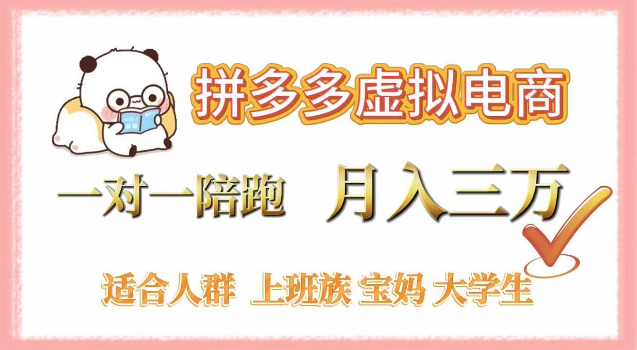 拼多多虚拟电商，一对一陪跑，月入3万，0囤货，轻资产，不发货-云峥科技网