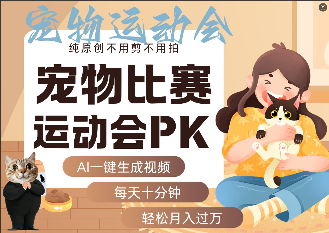 AI萌宠运动员跳水 射击  篮球  足球比赛   每天十分钟 附详细提示词文案库  代替做素材 卖提示词 卖虚拟资料  卖宠物产品 做宠物私人定制产品  带徒弟 带陪跑 卖课  创作者分成 月入5W+-云峥科技网