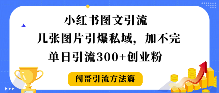 小红书图文引流，几张图片引爆私域加不完，单日引流300＋创业粉-云峥科技网