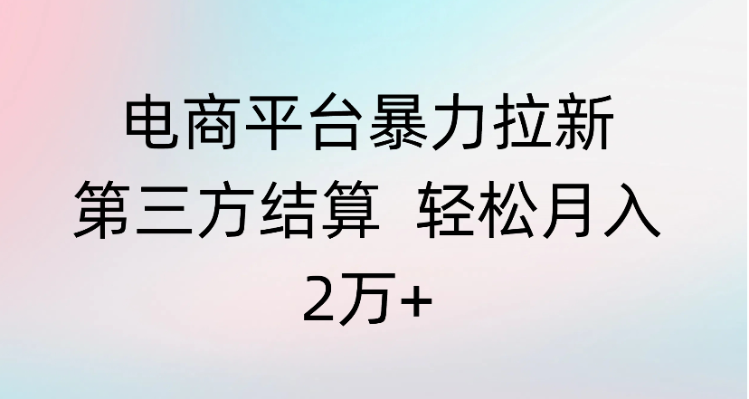 电商平台暴力拉新第三方结算 轻松月入2万+-云峥科技网
