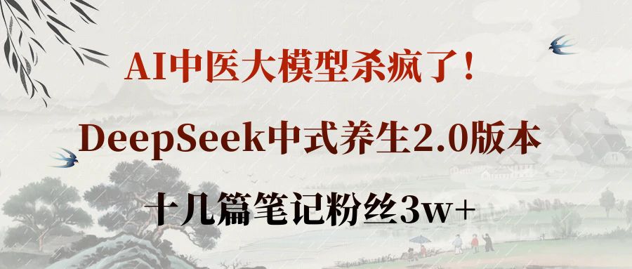 AI中医大模型杀疯了！DeepSeek中式养生2.0版本，十几篇笔记粉丝3w+-云峥科技网