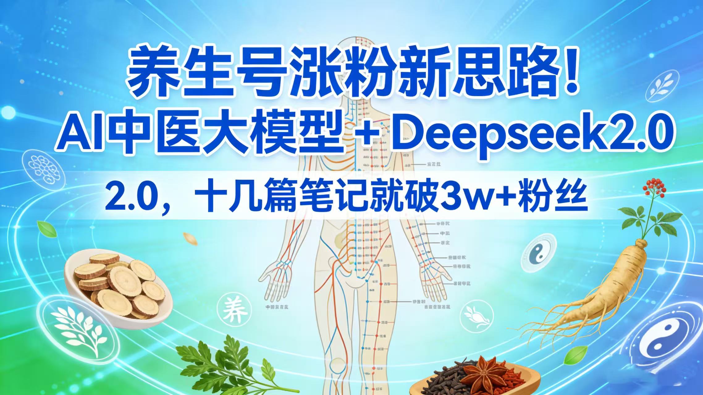 养生号涨粉新思路！AI 中医大模型 + Deepseek 2.0，十几篇笔记就破 3w + 粉丝-云峥科技网