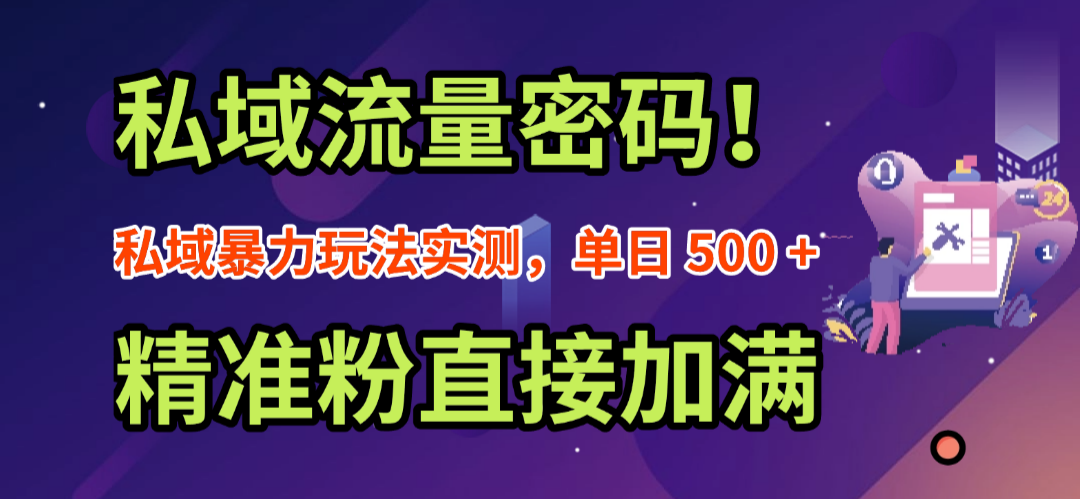 私域流量密码！私域暴力玩法实测，单日 500 + 精准粉直接加满-云峥科技网