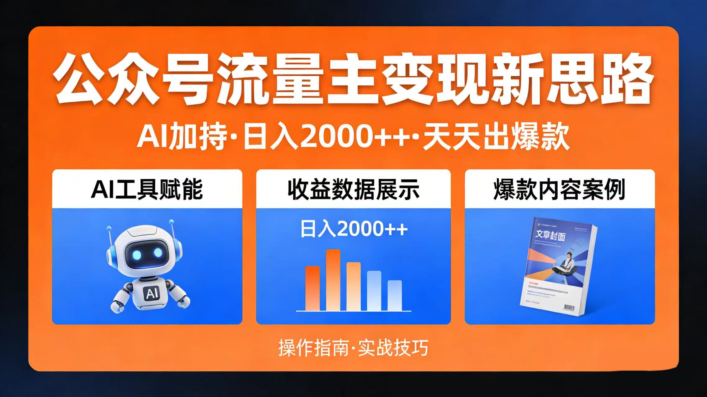 公众号流量主变现新思路：AI 加持，日入 2000++ 天天出爆款-云峥科技网