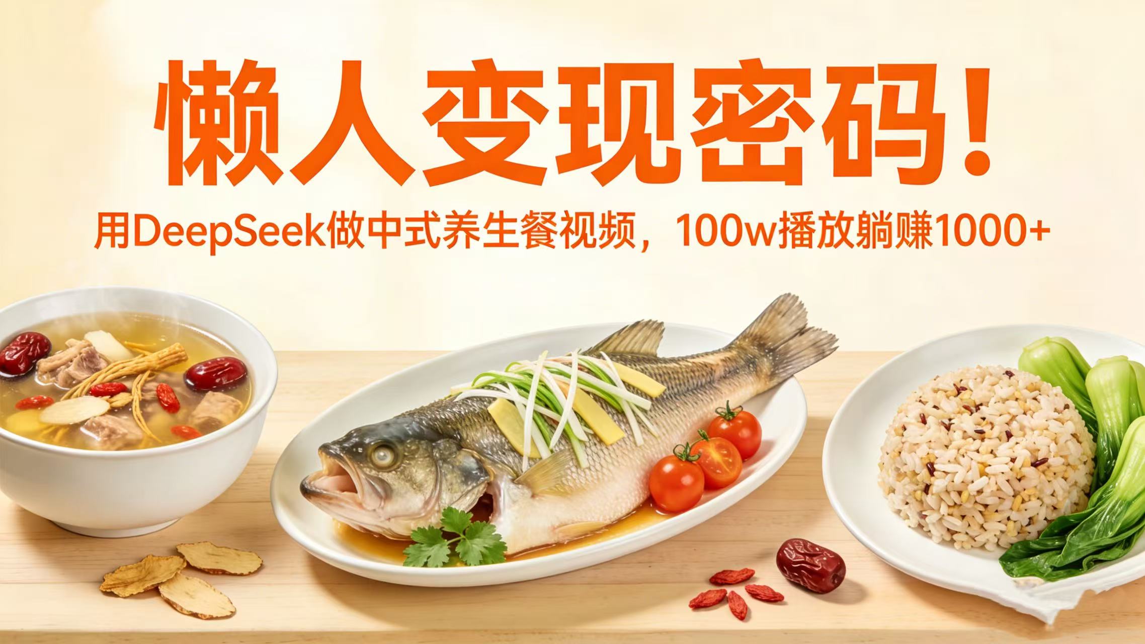懒人变现密码！用 DeepSeek 做中式养生餐视频，100w 播放躺赚 1000+-云峥科技网