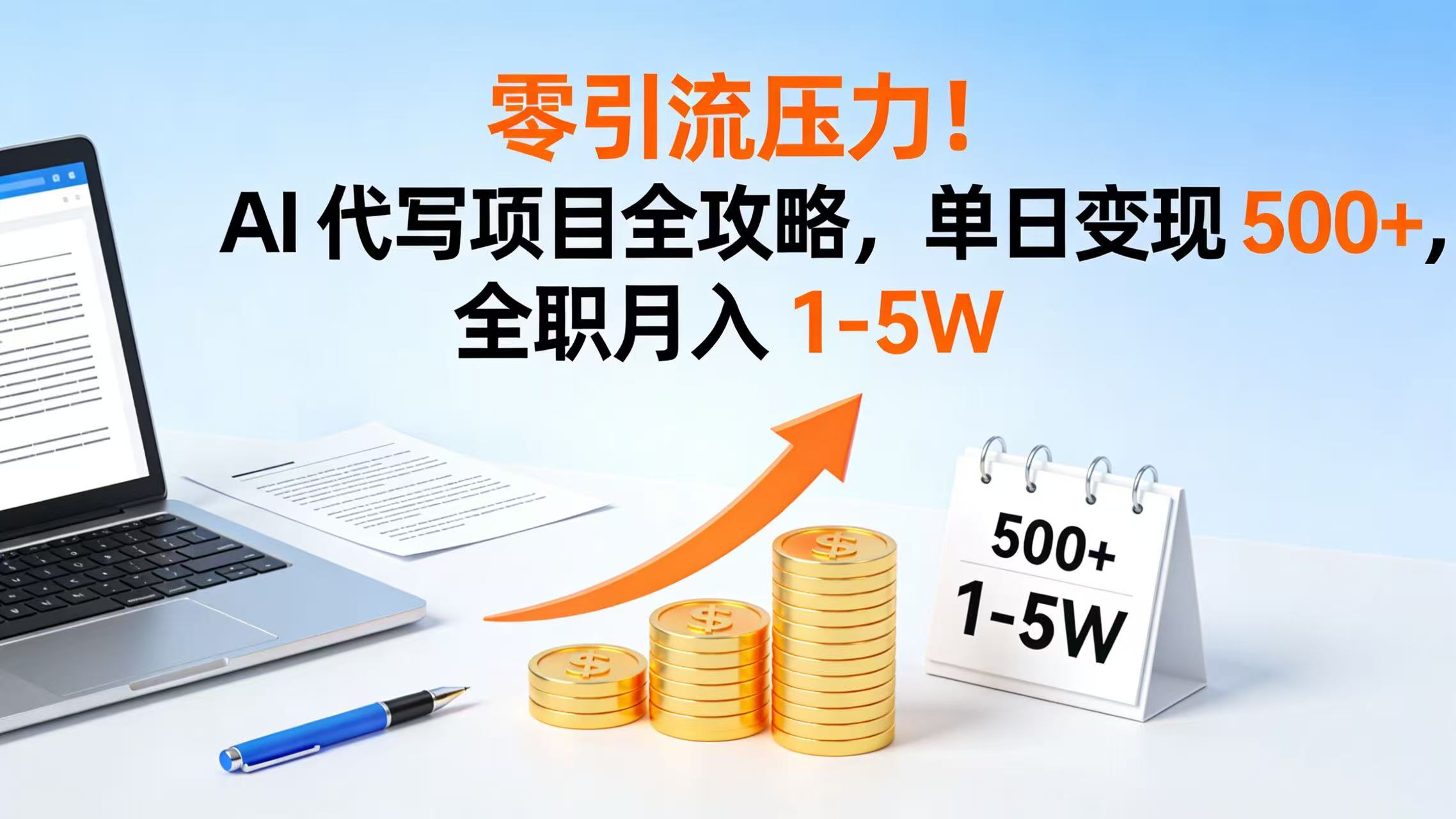 零引流压力！AI 代写项目全攻略，单日变现 500+，全职月入 1-5W-云峥科技网
