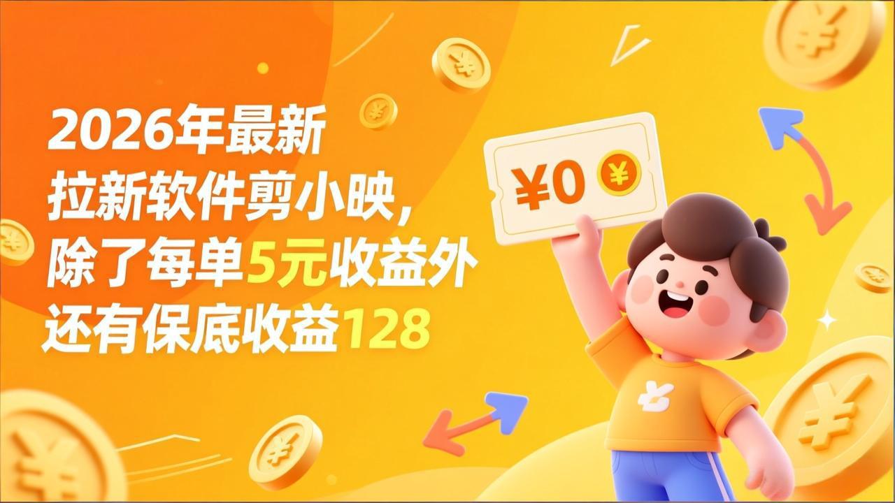 最新拉新软件剪小映，除了每单5元收益外还有保底收益128-云峥科技网