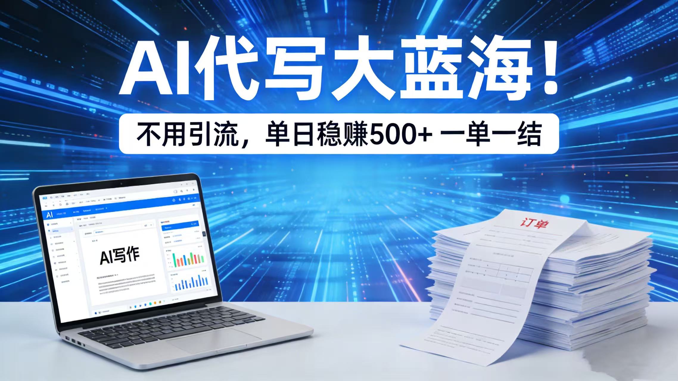 AI 代写大蓝海！不用引流，单日稳赚 500 + 一单一结-云峥科技网