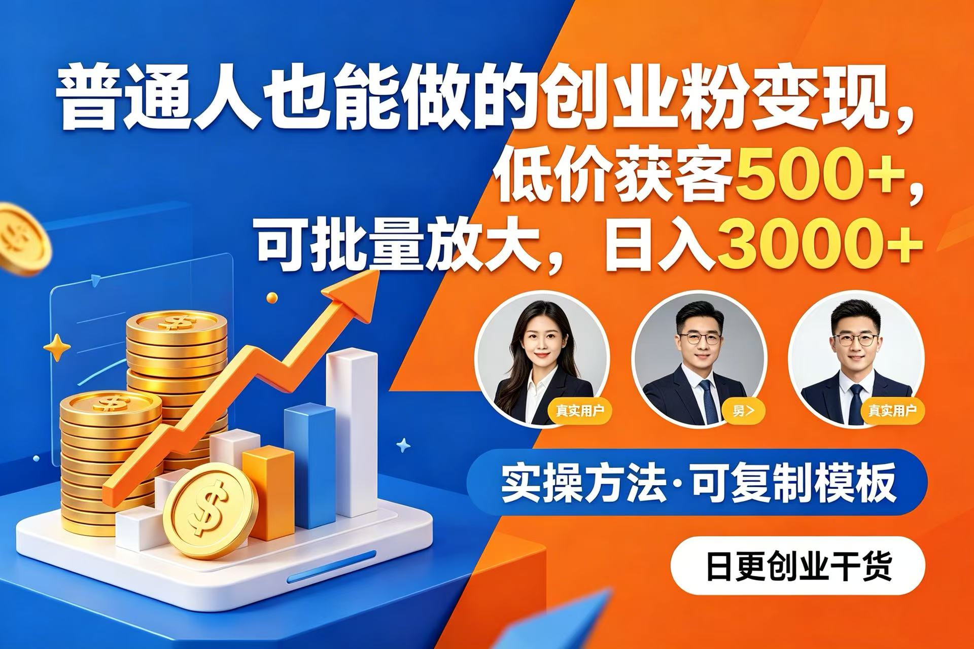 普通人也能做的创业粉变现，低价获客 500+，可批量放大，日入 3000+-云峥科技网