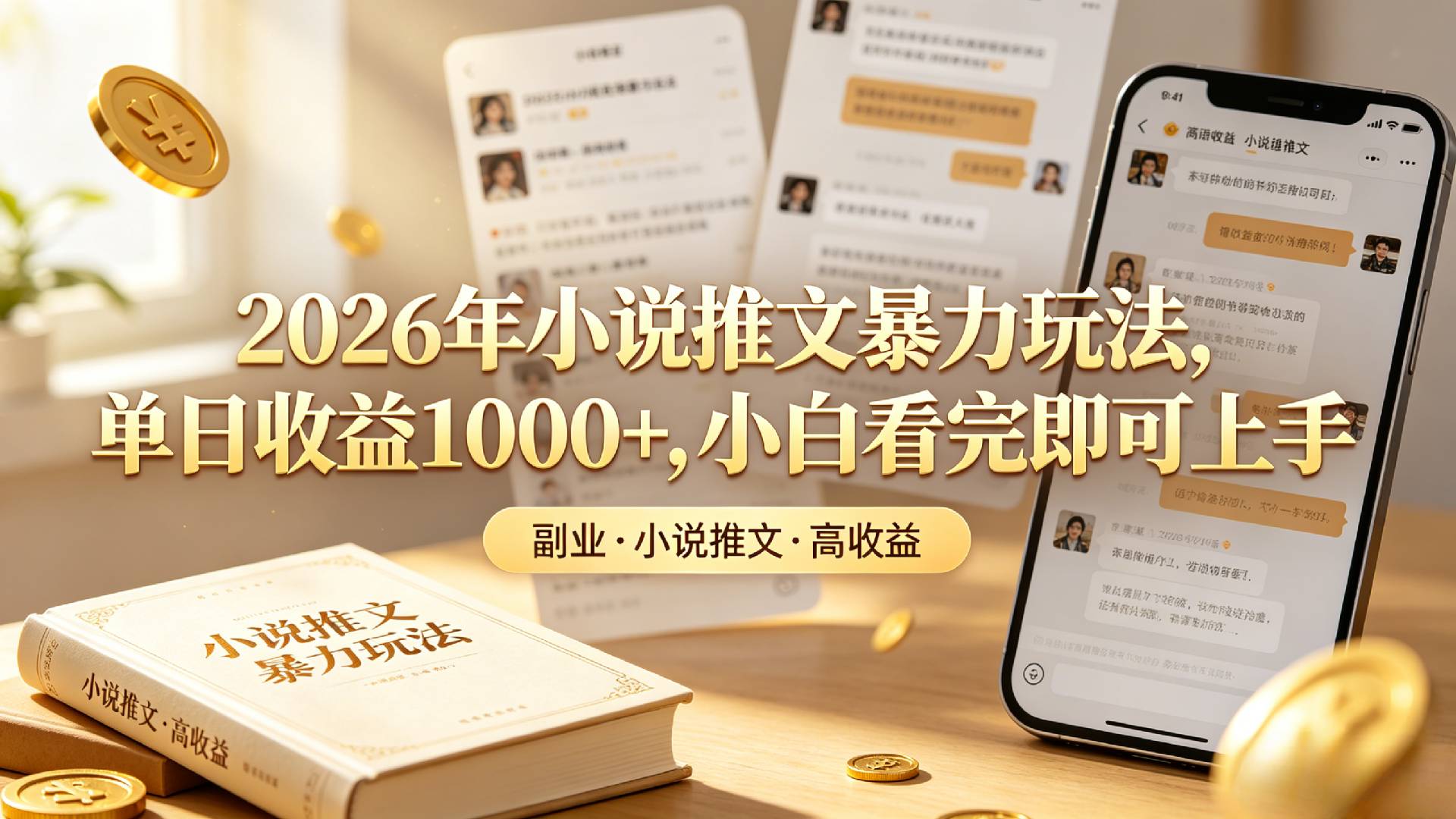2026年小说推文暴力玩法，单日收益1000+，小白看完即可上手-云峥科技网